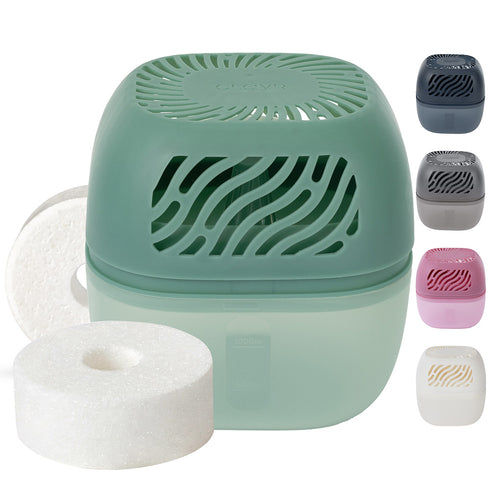 Clayr Reusable Dehumidifier 1000ml - 2 Refill Tabs Silicon Anti-Spill - Sage