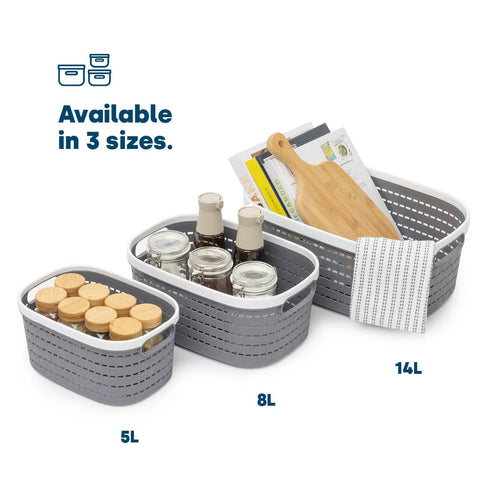 5L Ulana Woven Basket - Grey