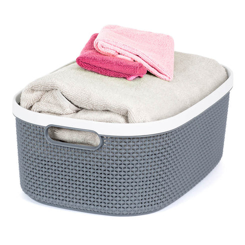 Kovan Grey Woven Basket - 22L