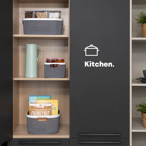 Kovan Grey Woven Basket - 22L