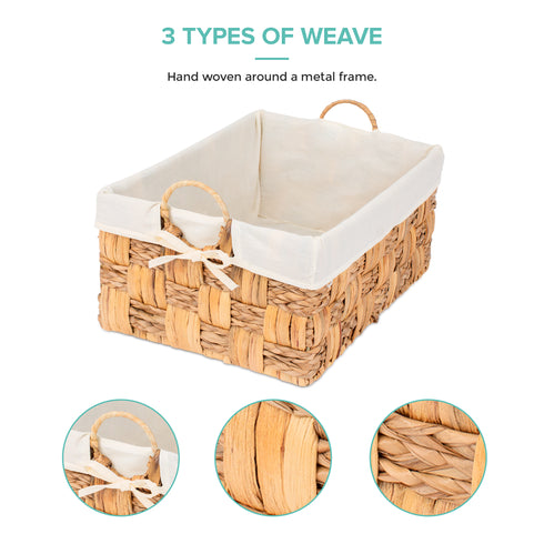 Seagrass woven baskets, Set of 3 - Natural