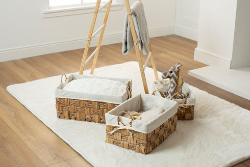 Seagrass woven baskets, Set of 3 - Natural