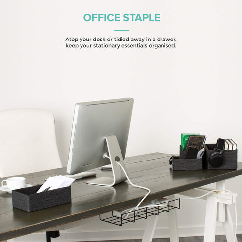 Paper Rope Woven Baskets, Set of 4 - Black