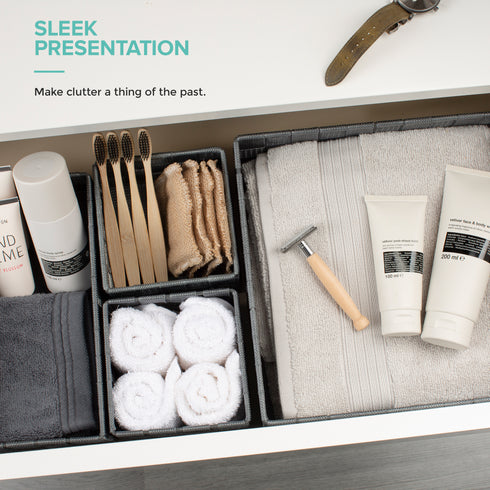 Strap Baskets, Set of 4 - Grey