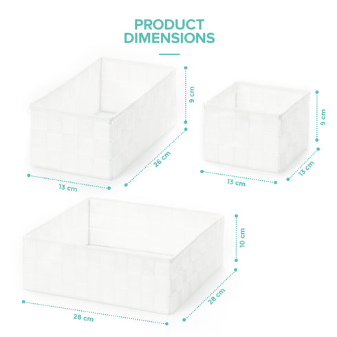 Strap Baskets, Set of 4 - Grey