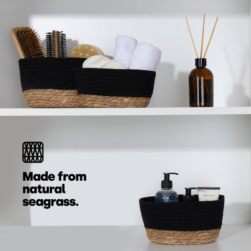 Tulla Seagrass Basket Set -Charcoal