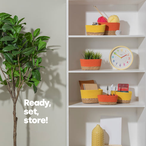 Tulla Seagrass Basket Set - Coral