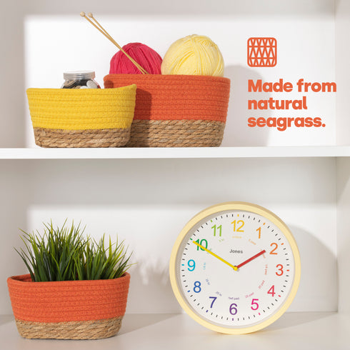 Tulla Seagrass Basket Set - Coral