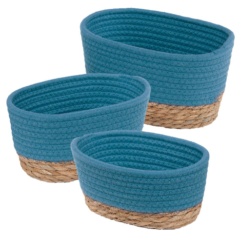Tulla Seagrass Basket Set - Ocean