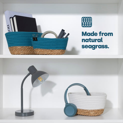 Tulla Seagrass Basket Set - Ocean