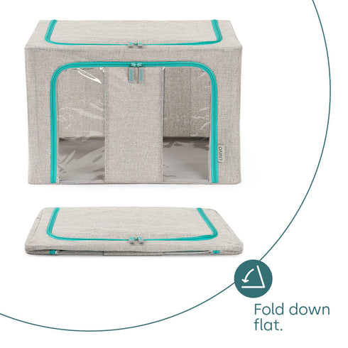 Folding Storage Bag with Metal Frame - Grey