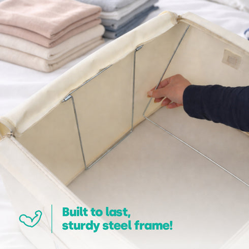 LIVIVO Foldable Storage Bags 3 Pack XL - Clear Window Steel Frame