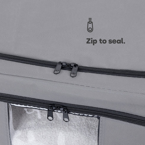 Set of 3 Large Zipping Foldable Fabric Storage Boxes