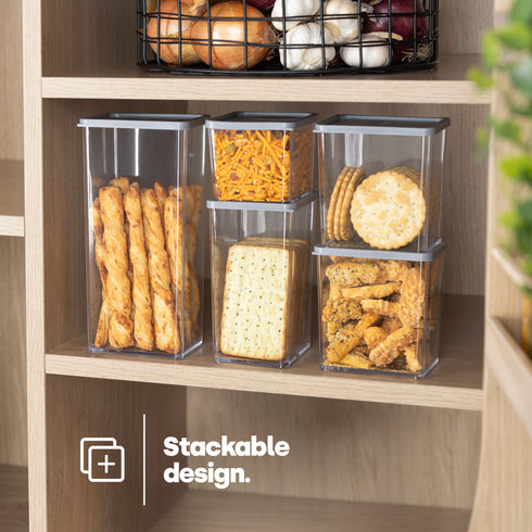 Food Storage Containers Set of 5 - Grey