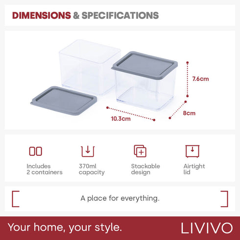 Airtight Pantry Small Containers - Set of 2