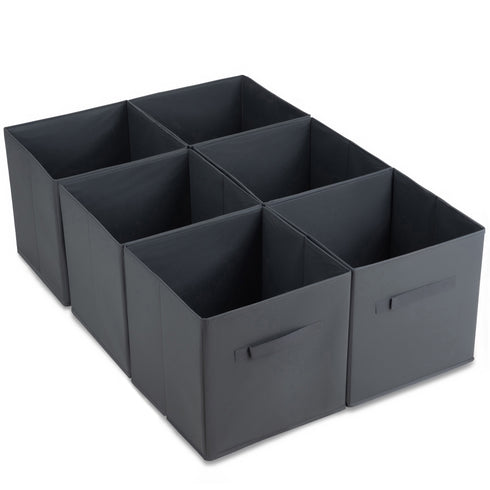 Foldable Storage Cubes Set of 6 - Grey