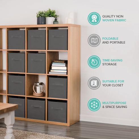 Foldable Storage Cubes Set of 6 - Grey