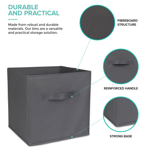 Foldable Storage Cubes Set of 6 - Grey
