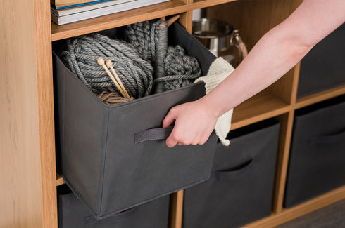 Foldable Storage Cubes Set of 6 - Grey