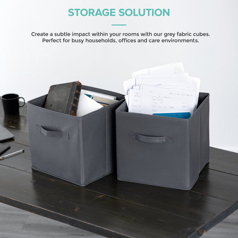 Foldable Storage Cubes Set of 6 - Grey