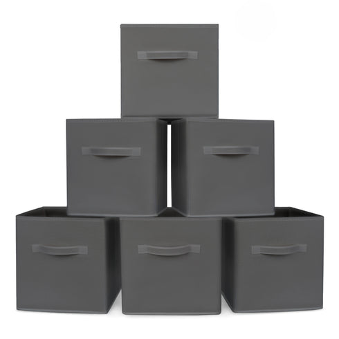 Foldable Storage Cubes Set of 6 - Grey