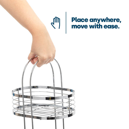 3 Tier Floor Standing Oval Chrome Bathroom Caddy