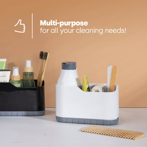 Sink Caddy with Soap Dispenser - White