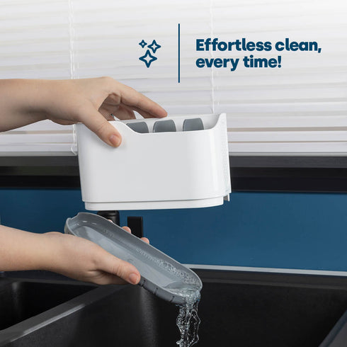 Sink Caddy with Soap Dispenser - White