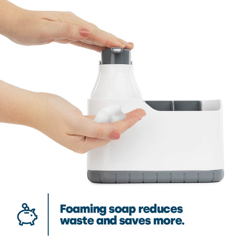 Sink Caddy with Soap Dispenser - White