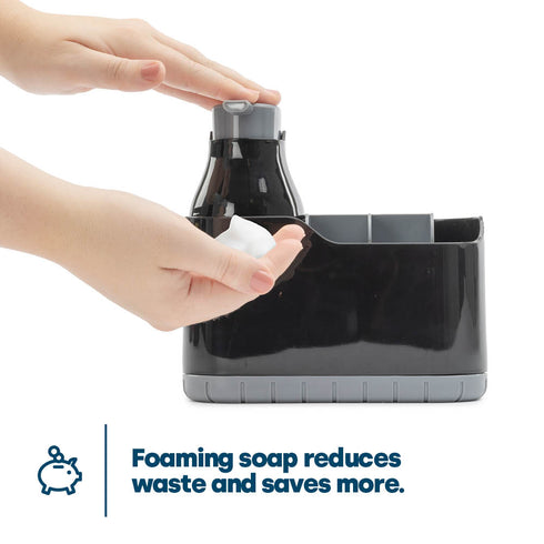 Sink Caddy with Soap Dispenser - Black