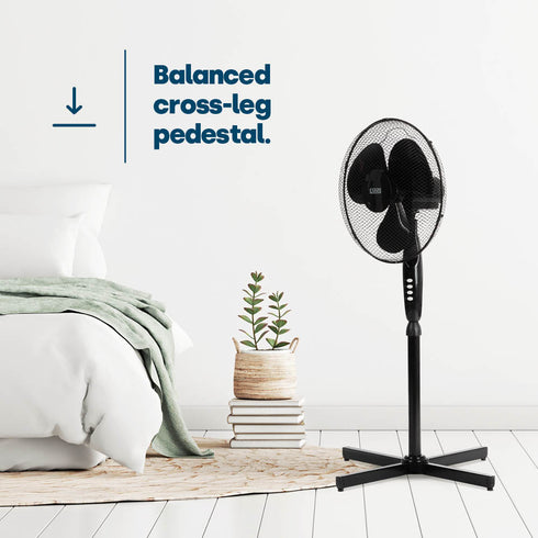 16" Pedestal Fan - Black