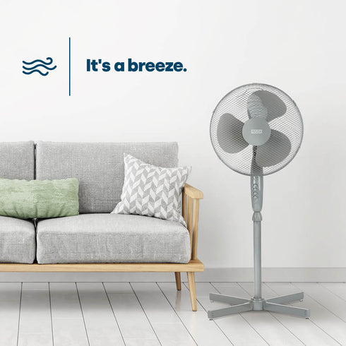 16" Pedestal Fan - Grey