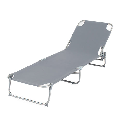 Folding Sun Lounger - Grey