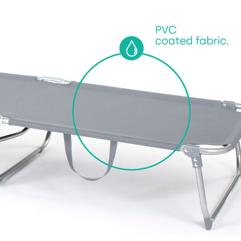 Folding Sun Lounger - Grey