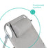 Folding Sun Lounger with Sun Shade - Grey