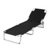 Folding Sun Lounger - Black
