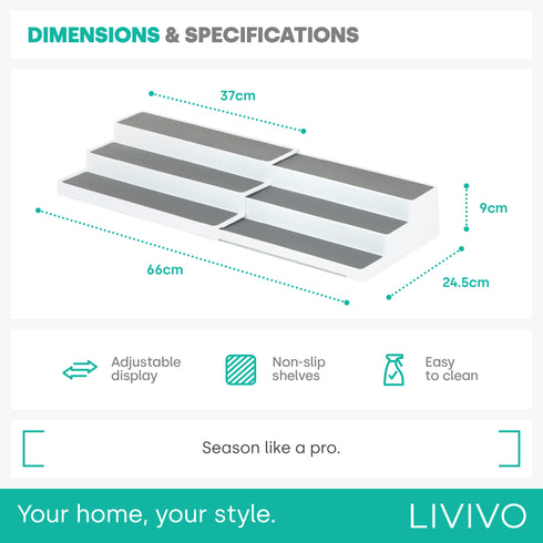 Expandable Spice & Herb Rack - White/Grey