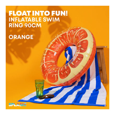 Inflatable Orange Swim Ring 90cm