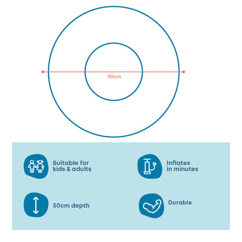 Inflatable Orange Swim Ring 90cm