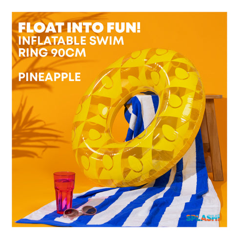 Inflatable Pineapple Swim Ring 90cm