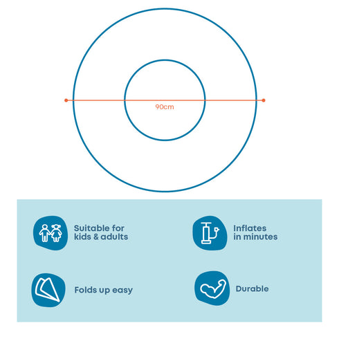 Inflatable Pineapple Swim Ring 90cm