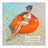 Splash! Inflatable Swim Ring 105cm Holographic Diamond Print Float with Handles - Neon Orange