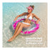 Splash! Inflatable Swim Ring 105cm - Transparent Feather-Filled Pool Float - Pink