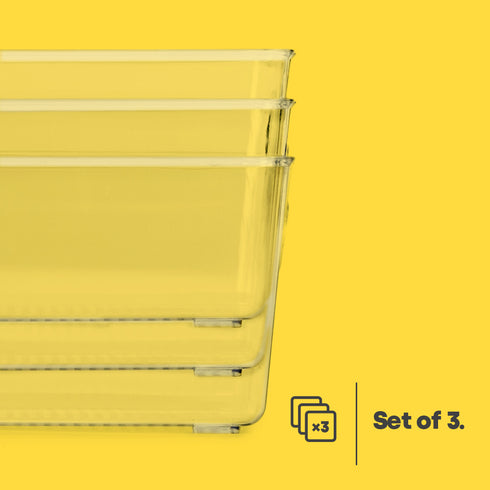 3 Clear Storage Tubs