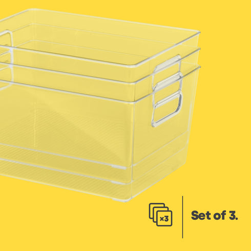 3 Clear Storage Tubs - XL