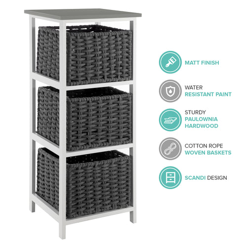 Habi 3 Drawer Storage Unit - Grey