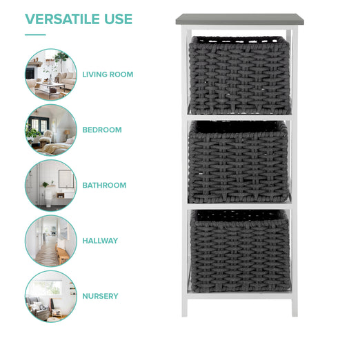 Habi 3 Drawer Storage Unit - Grey