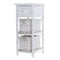 Wicker 2-tier Bedside Table Unit - White