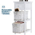 Wicker 2-tier Bedside Table Unit - White