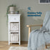 Wicker 2-tier Bedside Table Unit - White